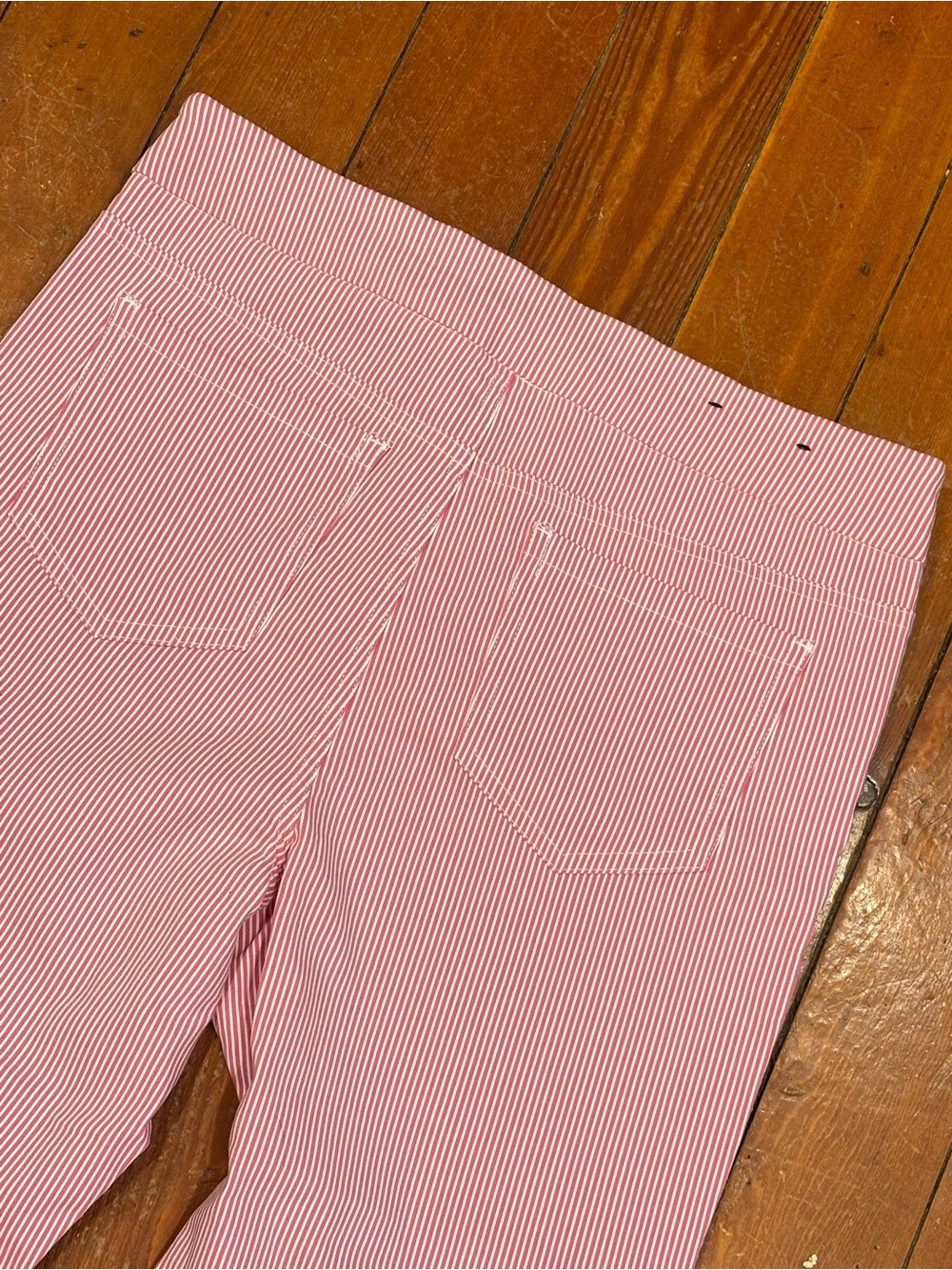 Mario Serrani Pink White Pinstripe Stretch Ankle Pants Women’s Medium M - Picture 8 of 8